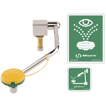 Chicago 8010-NF Deck Mounted Swing Down Eye/Face Wash with Push Paddle Handle