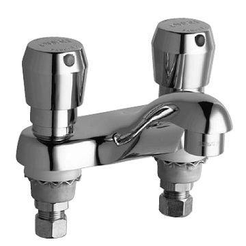 Chicago 802-V665ABCP E-Cast Lavatory Metering Faucet