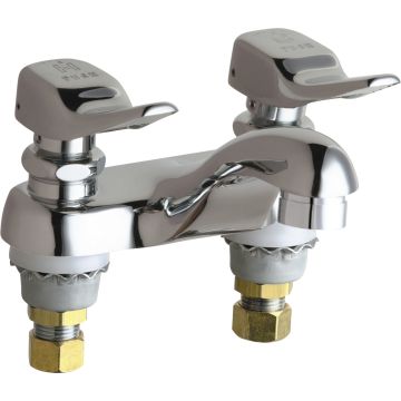 Chicago 802-VE2805-336ABCP Hot and Cold Water Metering Sink Faucet