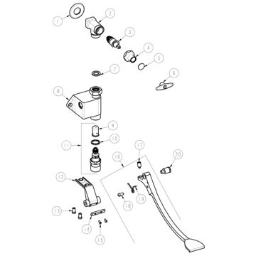 Chicago 806-CP Series Foot Valve Parts Breakdown