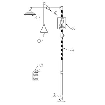 Haws 8100 Shower Parts Breakdown