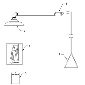 Haws 8122HWC Shower Parts Breakdown
