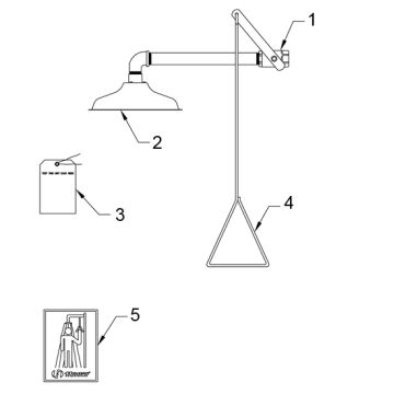 Haws 8123HPCP Shower Parts Breakdown