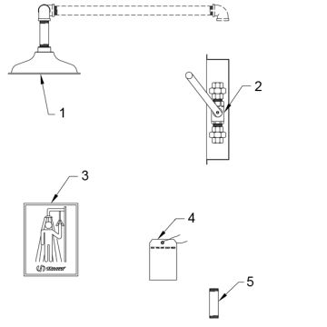 Haws 8164 Shower Parts Breakdown