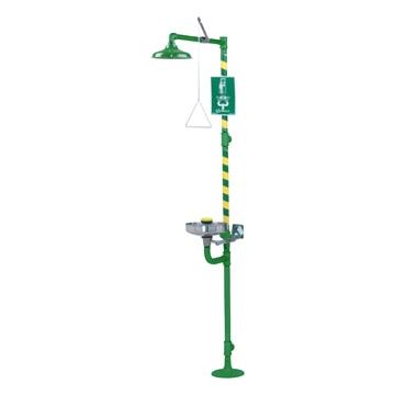 Haws 8300CRP AXION MSR Corrosion-Resistant Combination Drench Shower & Eye/Face Wash (with Stainless Steel Receptor)