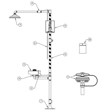 Haws 8309WC Combo Parts Breakdown