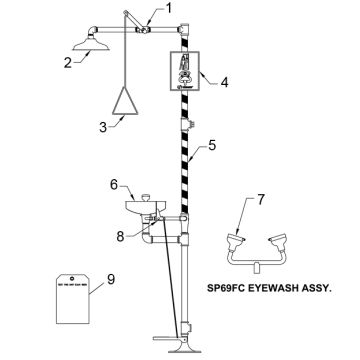 Haws 8309PCP Combo Parts Breakdown