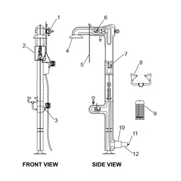 Haws 8317CTFP(120V)/8317CTFP.220V Combo Parts Breakdown