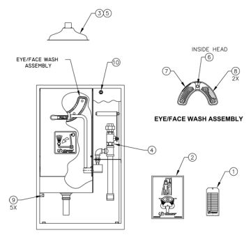 Haws 8356WC Recessed Parts Breakdown