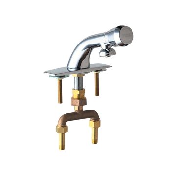 Chicago 844-665PSHABCP Hot and Cold Water Mixing Metering Sink Faucet