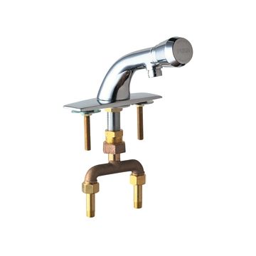 Chicago 844-E12-665PSHABCP Hot and Cold Water Mixing Metering Sink Faucet