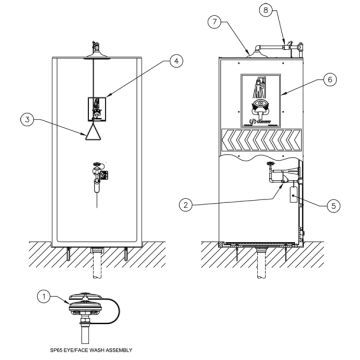 Haws 8605WC Shower Parts Breakdown