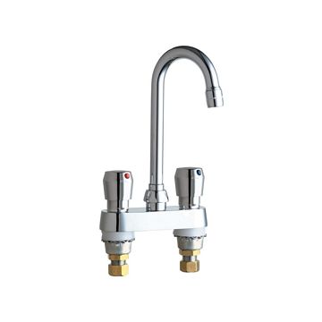 Chicago 895-E35-665ABCP Hot and Cold Water Metering Sink Faucet