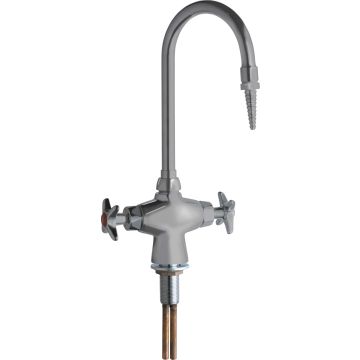 Chicago 929-SAM Hot and Cold Water Mixing Faucet with Chemical Resistant Satin Antimicrobial Finish