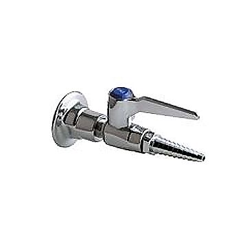 Chicago 986-909AGVCP Wall Flange w/ Ball Valve, Serrated Hose Nozzle, Lever Handle w/ Air, Gas & Vac Service Buttons