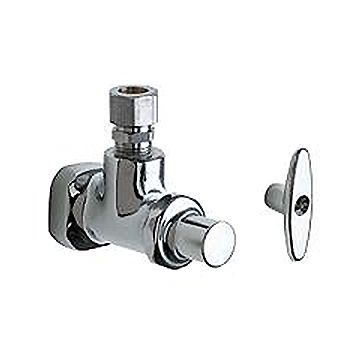 Chicago 995-CP Angle Stop Fitting, Loose Key Handle, Slow Compression Operating Cartridge (Discontinued)