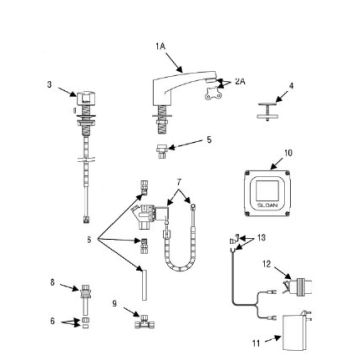 Sloan Optima(R) ETF-660 Faucet Parts Breakdown