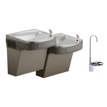 Elkay EZSTL8LFC Dual Drinking Fountain with Glass Filler 