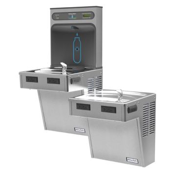 Halsey Taylor HTHB-HACDBL-SS HydroBoost NON-REFRIGERATED Bi-Level Fountain & Bottle Filler