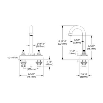 Elkay LK406GN04L2 4" Centerset Deck Mount Faucet