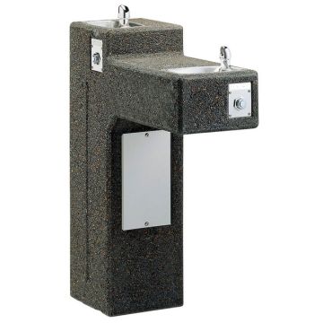 Elkay LK4595FR Stone Aggregate Freeze-Resistant Outdoor Dual Station Drinking Fountain