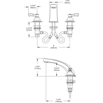 Elkay LK804CF06L2 8" Centerset Concealed Lavatory Faucet