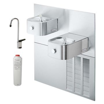 Elkay LNTEM8FAK Soft Sides Bi-Level Water Cooler w/ LK1110 Glass Filler & Filter