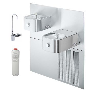 Elkay LNTEM8FAK Soft Sides Bi-Level Water Cooler w/ LK1114 Glass Filler & Filter