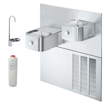 Elkay LNTEM8FRAK Filtered In-Wall Dual Drinking Fountain with Glass Filler