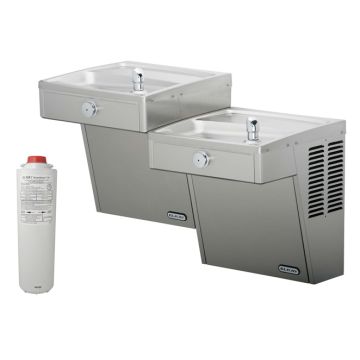 Elkay LVRCTLFR8SC Filtered Vandal-Resistant Dual Drinking Fountain with Frost-Resistance