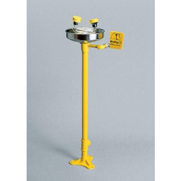 Bradley S19-210Y Pedestal-Mounted Eye/Face Wash (with Stainless Steel Receptor)