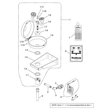 Bradley S19-220DCSS Parts Breakdown