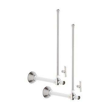 Chicago STB-51-11-PR-AB Angle Stop Ball Valve with Supply Tube and Loose Key Handle - One Pair