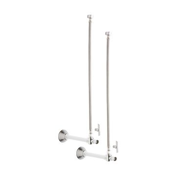 Chicago STB-51-13-PR-AB Angle Stop Ball Valve with Supply Hose and Loose Key Handle - One Pair