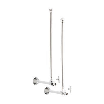 Chicago STC-51-13-PR-AB Angle Stop Compression Valve with Supply Hose and Loose Key Handle - One Pair