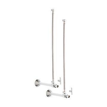 Chicago STC-52-13-PR-AB Angle Stop Compression Valve with Supply Hose and Loose Key Handle - One Pair
