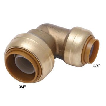 SharkBite U273 Reducing Elbow 3/4" x 5/8" for Non Potable Water Only