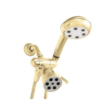 Speakman VS-222252-PB Combination Handheld & Fixed Showerhead w/ 3-way Diverter Bracket - Polished Brass (Discontinued)