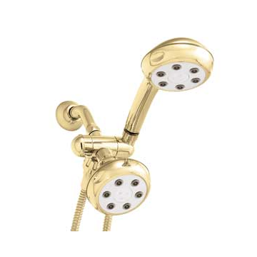 Speakman VS-222620-PB Combination Handheld & Fixed Showerhead w/ 3-way Diverter Bracket - Polished Brass (Discontinued)
