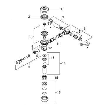 Zurn AquaVantage AV Flush Valve Parts Breakdown