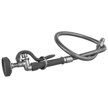 T&S Brass B-0100-UNIV Pre-Rinse Spray Valve W/ Flexible Stainless Steel Hose and Universal Adapters