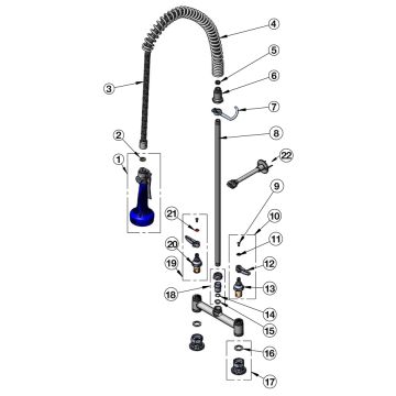 T&S Brass B-0123-B08 Series Pre-Rinse Parts Breakdown