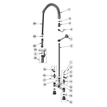T&S Brass B-0123-BC Series Pre-Rinse Parts Breakdown