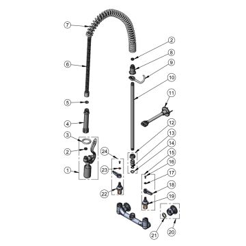 T&S Brass B-0133-BC Series Pre-Rinse Parts Breakdown
