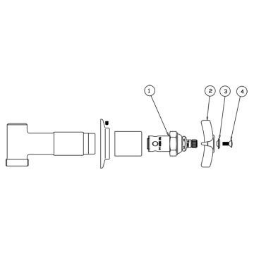 T&S Brass B-1025 Concealed Straight Valve Assembly  Parts Breakdown