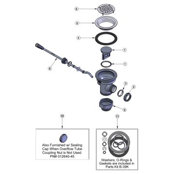 T&S Brass Twist Waste Less Overflow Parts Breakdown