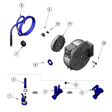 T&S Brass Hose Reel B-7122-C Series Parts Breakdown