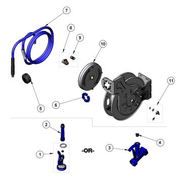 T&S Brass Hose Reel B-7132 Series Parts Breakdown