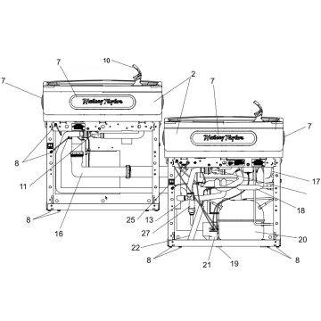 Halsey Taylor HTVZ Series Drinking Fountain Parts Breakdown