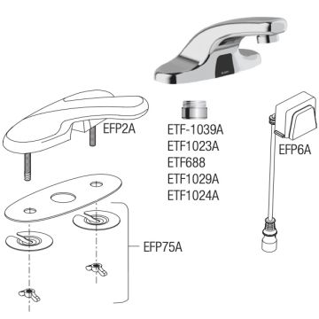 Sloan EBF-650 Battery-Powered Bluetooth Sensor Faucet Parts Breakdown (Post-2019)